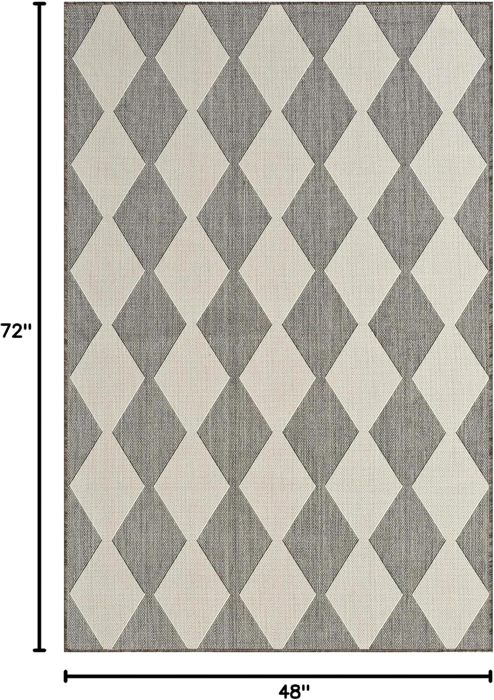 Nourison Home Positano Charcoal 4' x 6' Area Rug - Easy Clean, Non Sh...