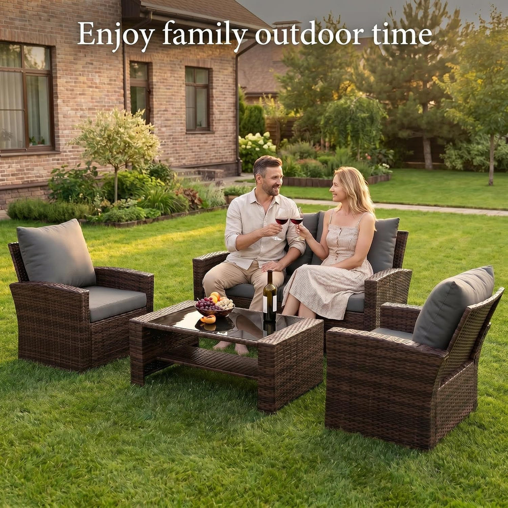 UDPATIO Patio Furniture Set, Outdoor Furniture Sets with Loveseats Sofa