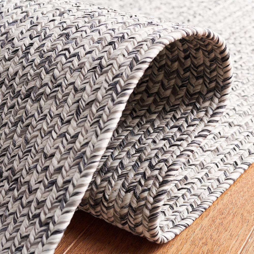 SAFAVIEH Braided Indoor/Outdoor Accent Rug 3x5, Grey & Ivory BRA201F