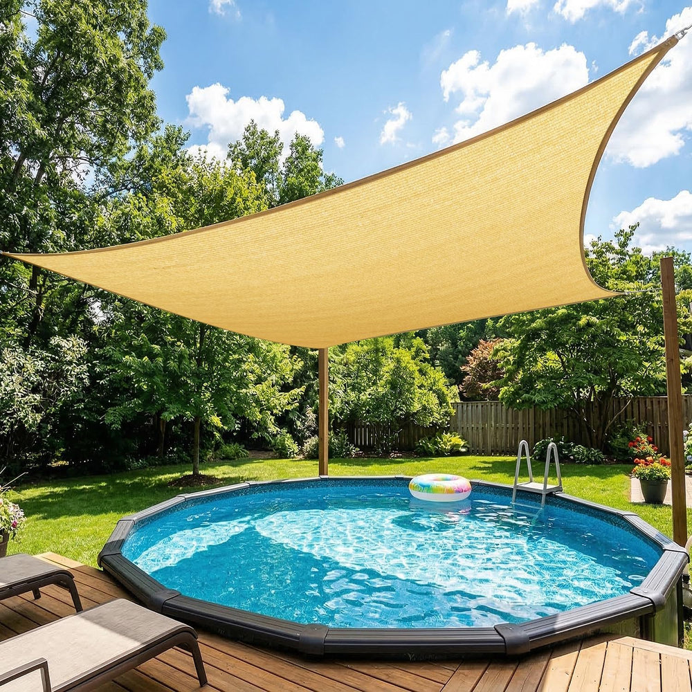 Royal Shade 12' x 20' Beige Rectangle Sun Shade Sail Canopy Outdoor P...