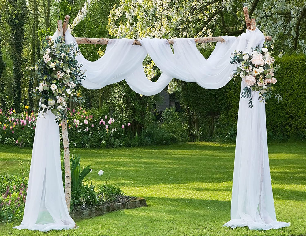 Warm Home Designs 55 x 288 White Sheer Window Scarf. AM White 288"