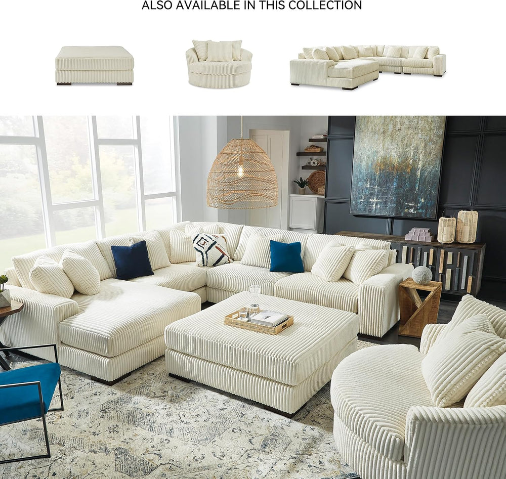 Signature Design by Ashley Lindyn White Oversized Swivel Accent Chair