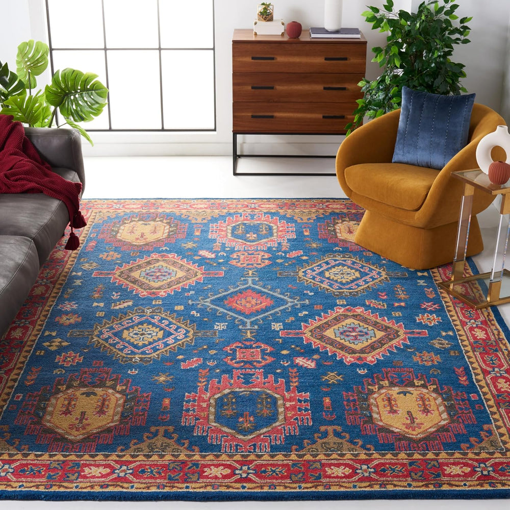 SAFAVIEH Heritage Collection Area Rug - 10' x 14', Navy & Red, Ha...