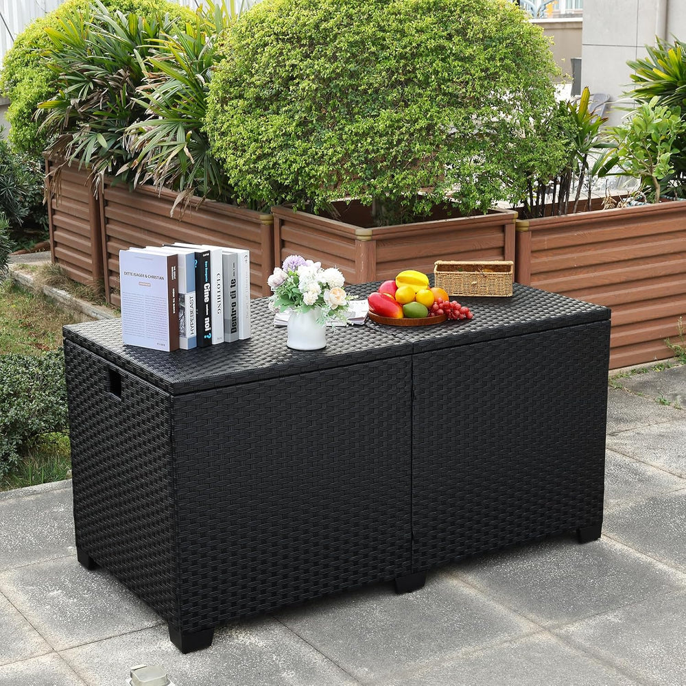 Rattaner 180 Gallon Outdoor Storage Box Large Patio Storage Bin with Waterpro...