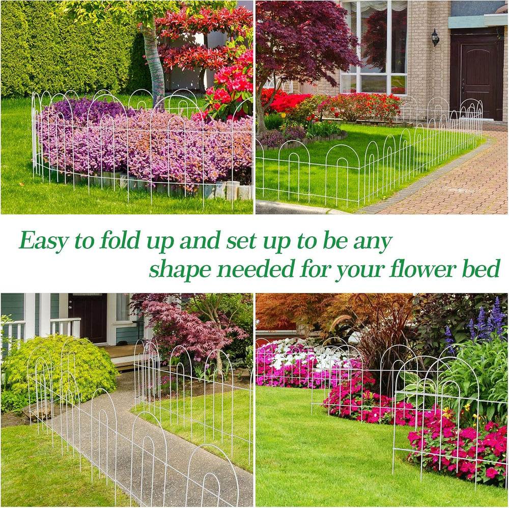 AMAGABELI 25 Panels 24in(H)×35ft(L) Decorative Garden Fence No Dig Rustproof ...
