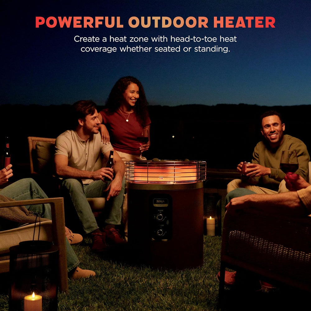 Ninja Fireside360 Fire Pit/Heater, 80,000 BTU, 3 Modes, Push Start, Maroon
