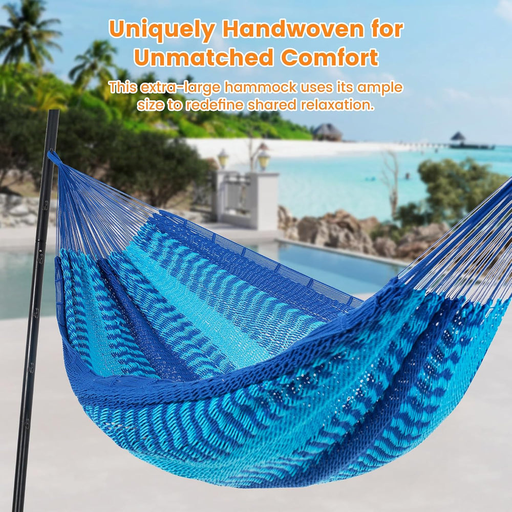 Lazy Daze XL Handwoven Mayan Hammock, 10.5FT Double Camping Hammocks
