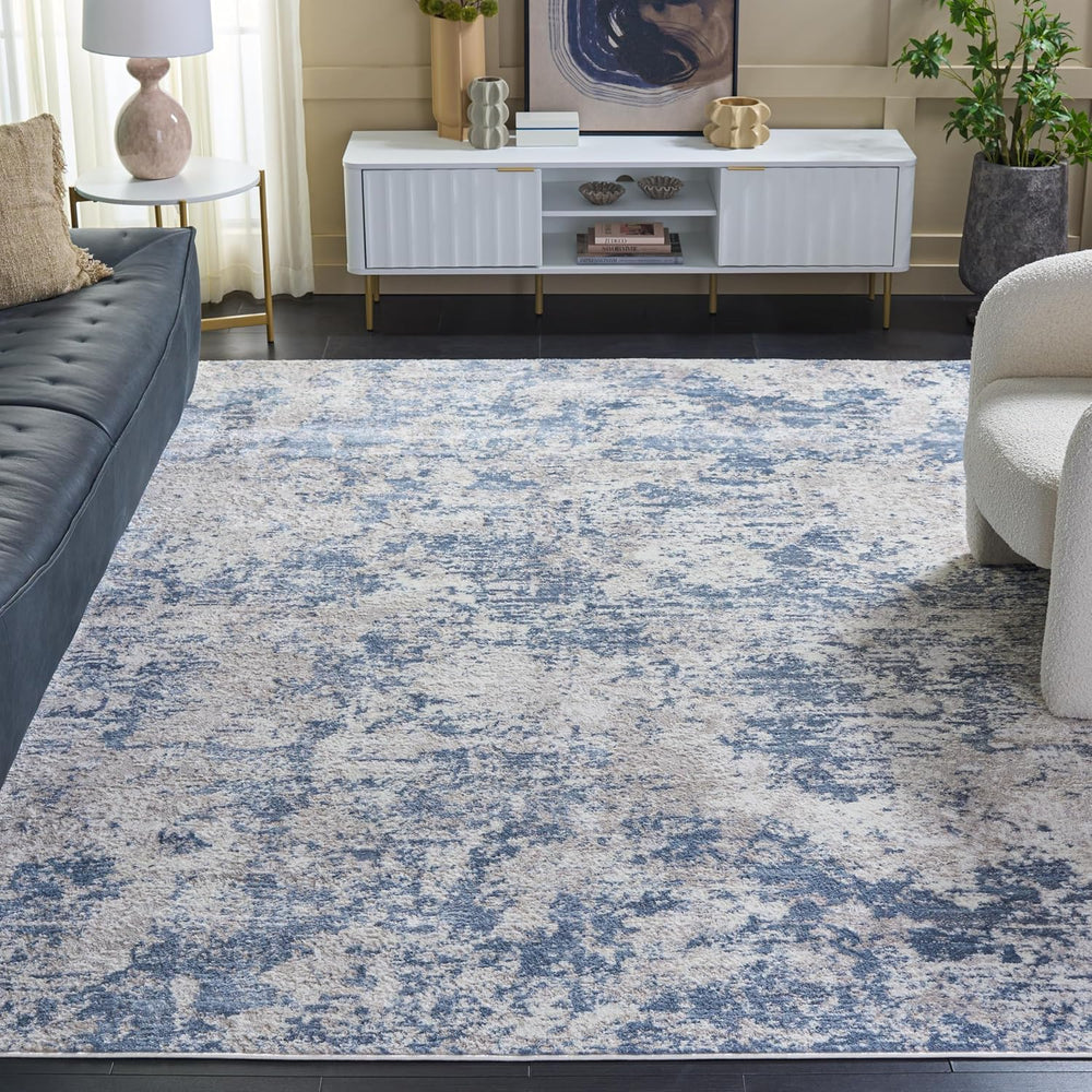 SAFAVIEH Amelia Collection Area Rug - 9' x 12', Dark Blue & Grey,...