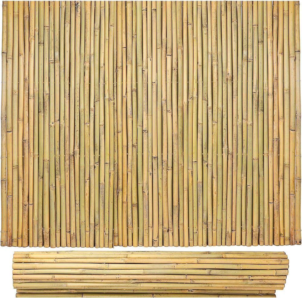 Bamboo Fencing Roll 6 ft High x 8 ft Long x 0.75 in D, Natural Bamboo Privacy...