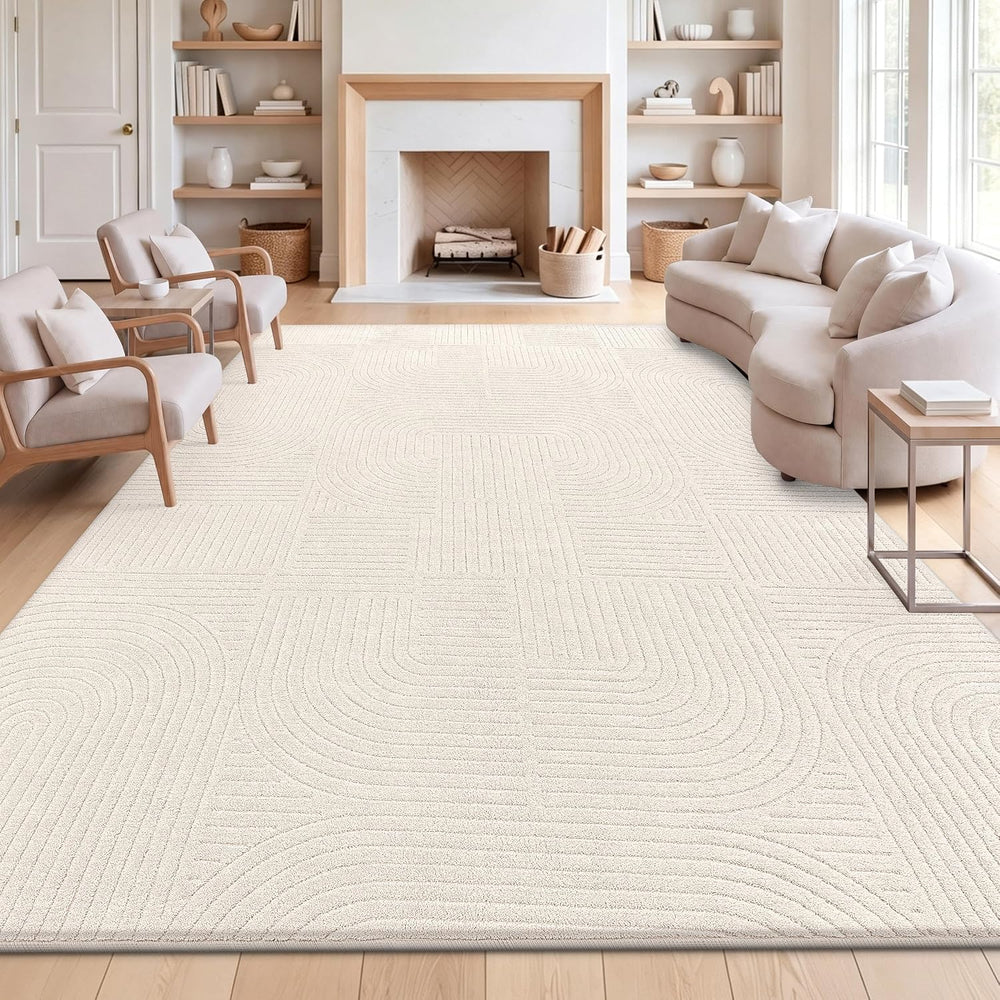 HEBE 6'x9' Area Rugs for Living Room,Washable Non Slip Textured Bedro...