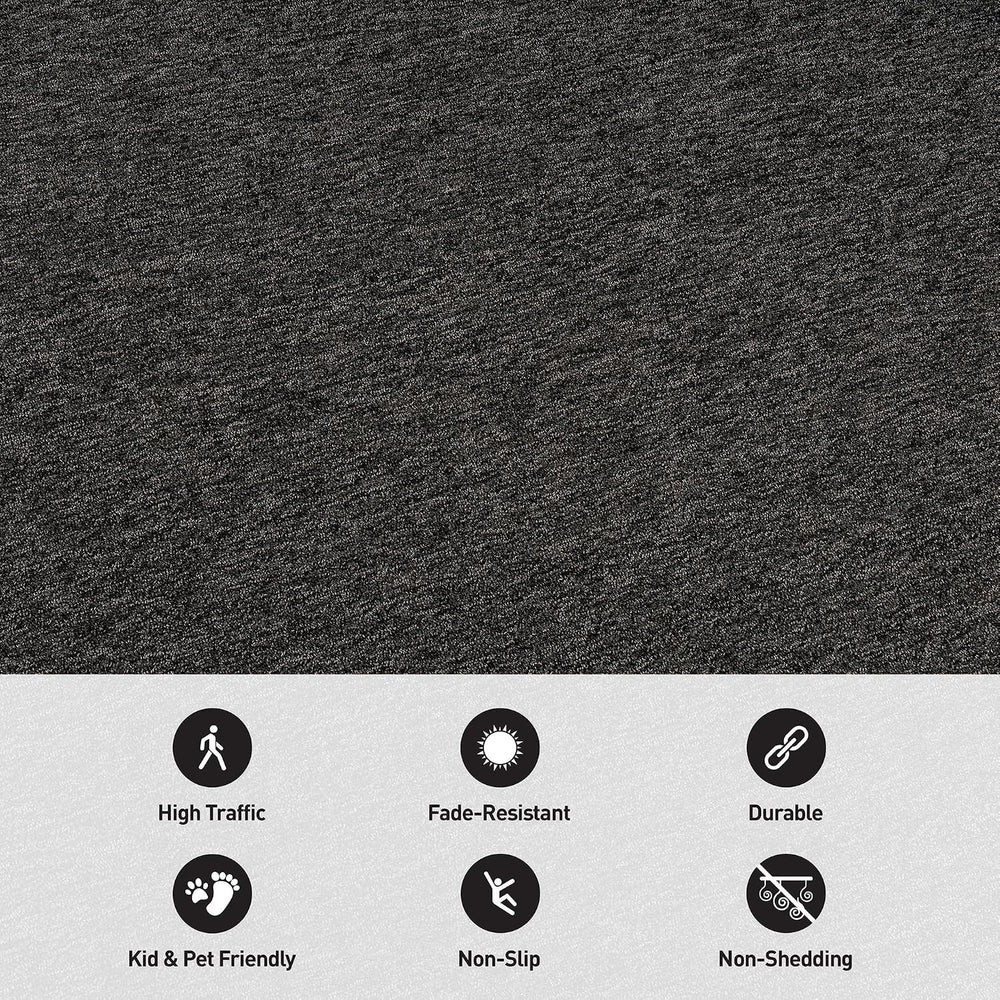 Rugshop Modern Textured Power Loomed Area Rug Non-Slip Dark Gray 5' x 7'