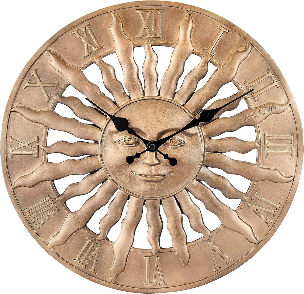 Bulova Sunrise Wall Clock C4860 | 14.3" 3D Sunburst Resin Design with Ro...