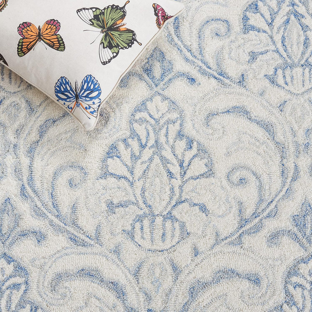 SAFAVIEH Micro-Loop Collection 10' x 14' IvoryBlue MLP532A Handmade P...