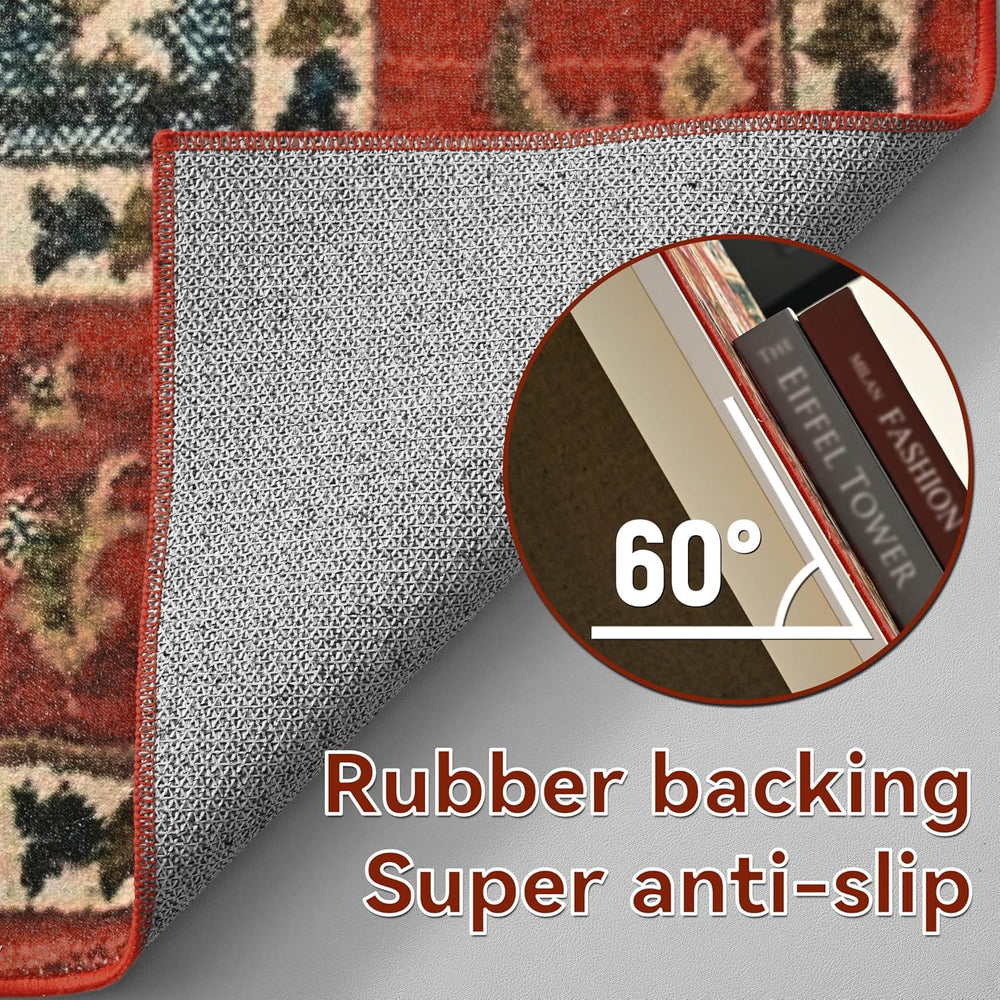 YJ.GWL Area Rugs for Living Room 6x9 Machine Washable Rugs, Non Slip Floral V...