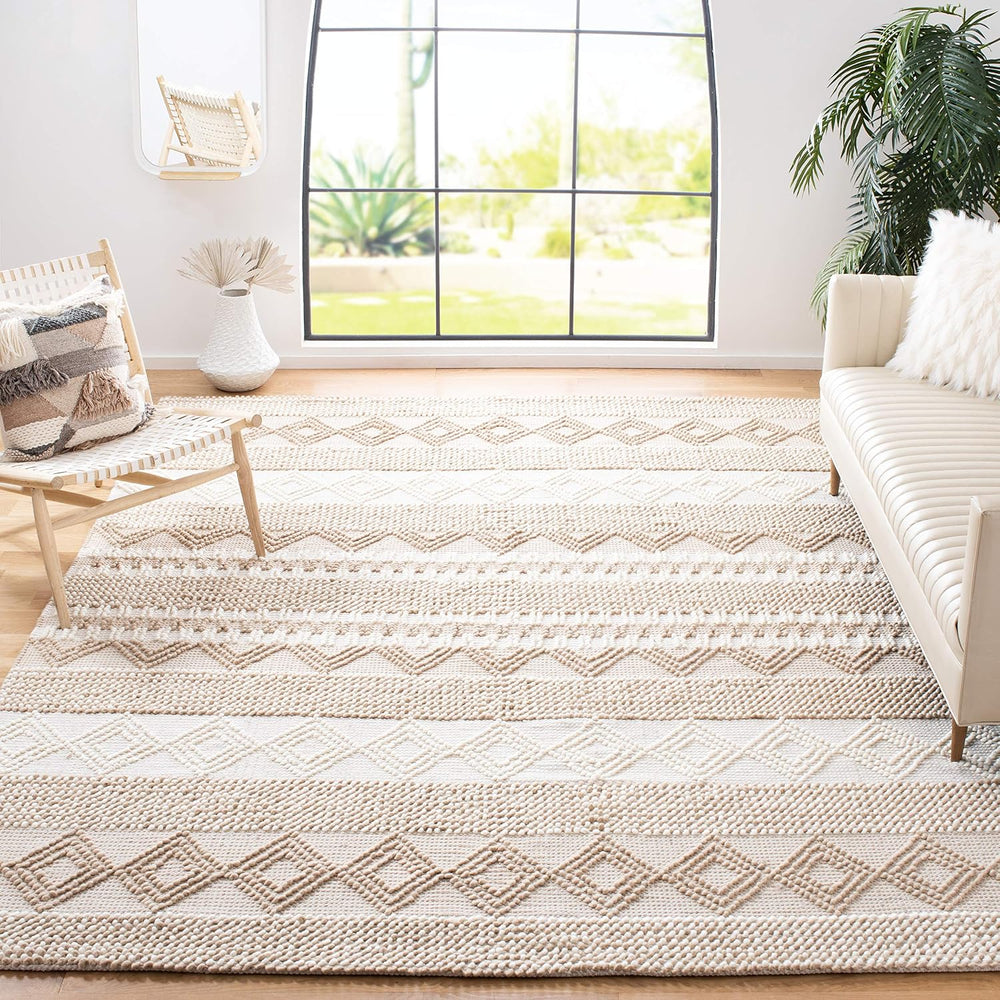 SAFAVIEH Natura Collection Area Rug - 10' x 14', Beige & Ivory, H...