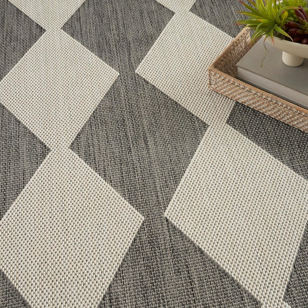 Nourison Home Positano Charcoal 4' x 6' Area Rug - Easy Clean, Non Sh...