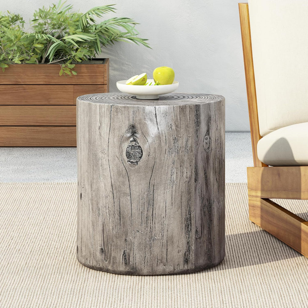 Christopher Knight Home Pawn 17" H MGO Outdoor Side Table with Tree-Stum...