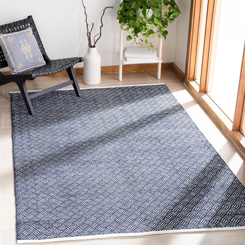SAFAVIEH Boston Collection 6' x 9' Navy BOS680D Handmade Flatweave Co...