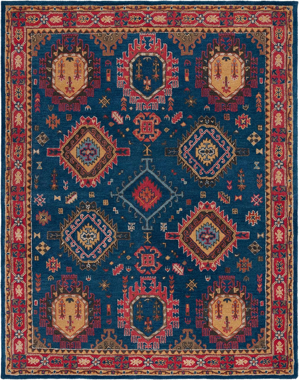 SAFAVIEH Heritage Collection Area Rug - 10' x 14', Navy & Red, Ha...