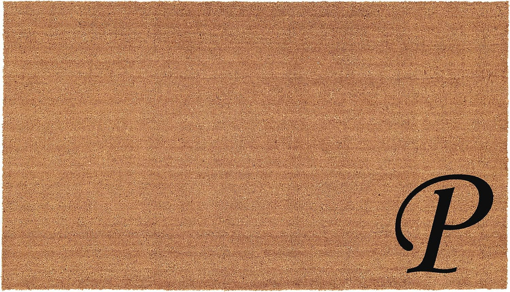 Home & More 153622436P Urban Chic Monogram Doormat (Letter P), Black/Natu...