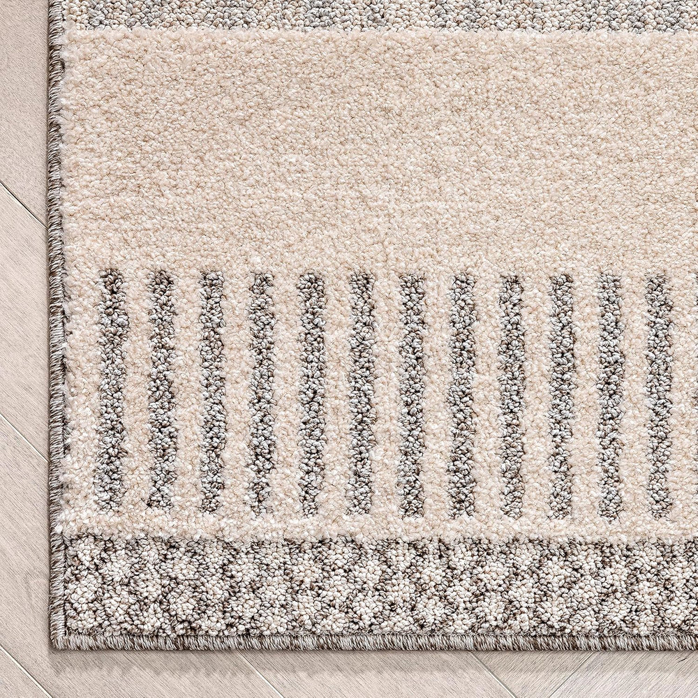 Well Woven Harlow Collection Briar Beige - Modern Tribal Minimalist Geometric...