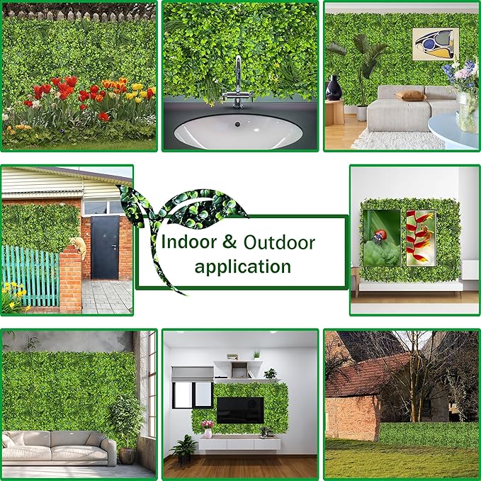 Artificial Plant Wall Roll: 72 X144 in (72 sqft) UV-Anti Ivy Privacy Fence Sc...