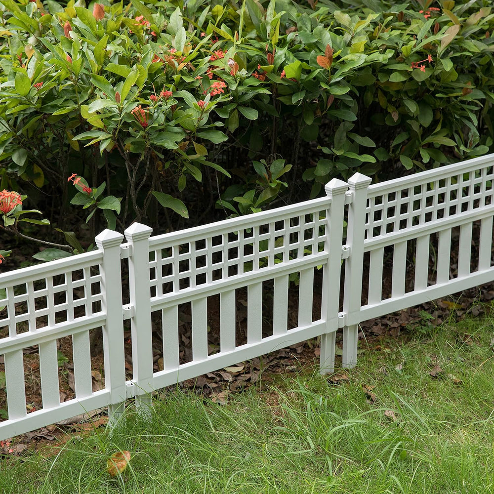 Gardenised Plastic Outdoor Decor Garden Flower Edger Fence, Border, Set of 4 ...