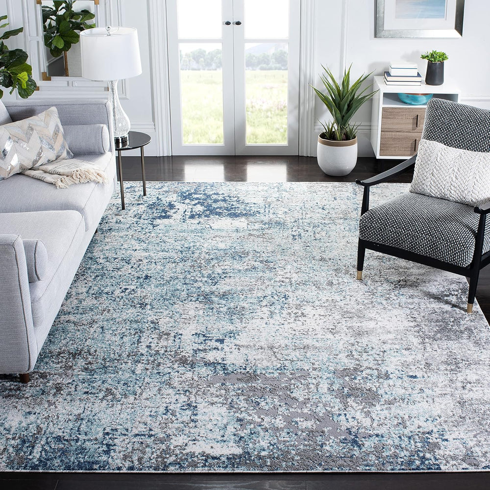 SAFAVIEH Aston Collection X-Large Area Rug - 12' x 18', Light Blue &a...