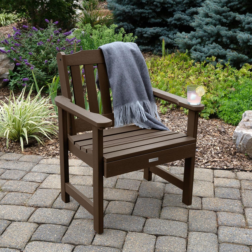 highwood Lehigh (2) Garden Chairs with Folding Side Table, Weathered Acorn