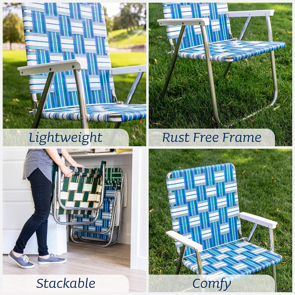 Lawn Chair USA Folding Aluminum Outdoor Patio Lawn Chair | Heavy-Duty Webbed ...