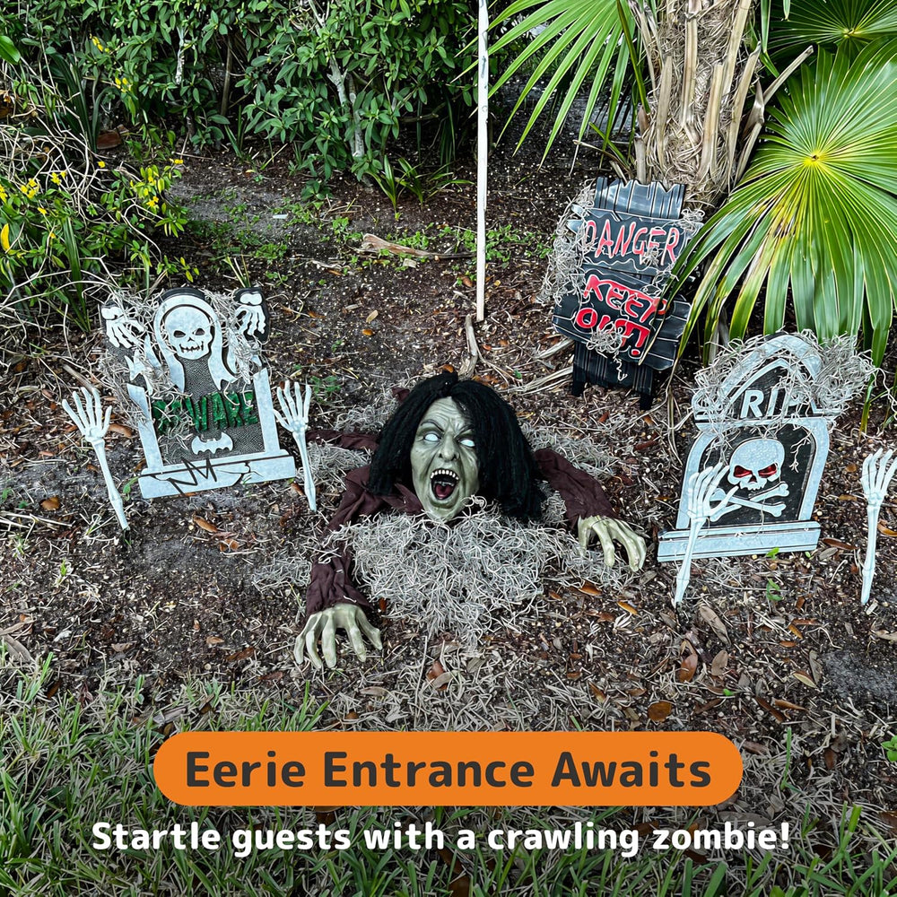 PREXTEX Crawling Zombie Halloween Decoration - Zombies Coming Out of Ground P...