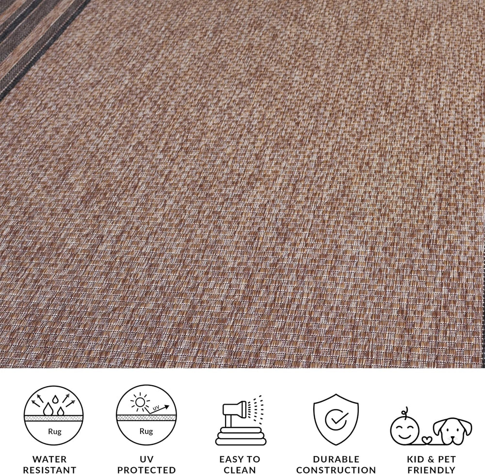 SAFAVIEH Courtyard Collection 9' x 12' Natural / Black CY8475 Indoor/...