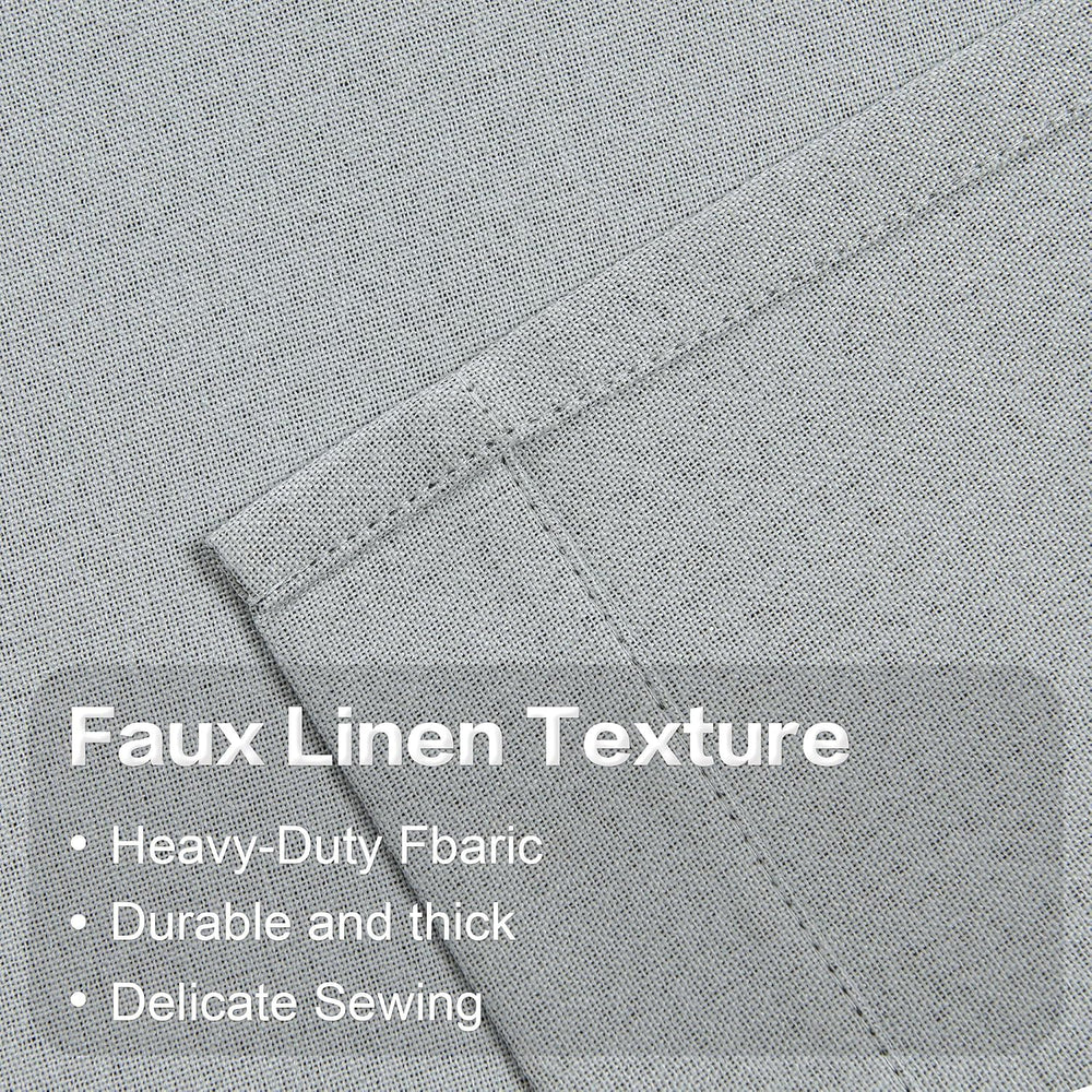 KEQIAOSUOCAI Light Grey 100% Blackout Linen Curtains 80 Inches Long 2 Panels ...