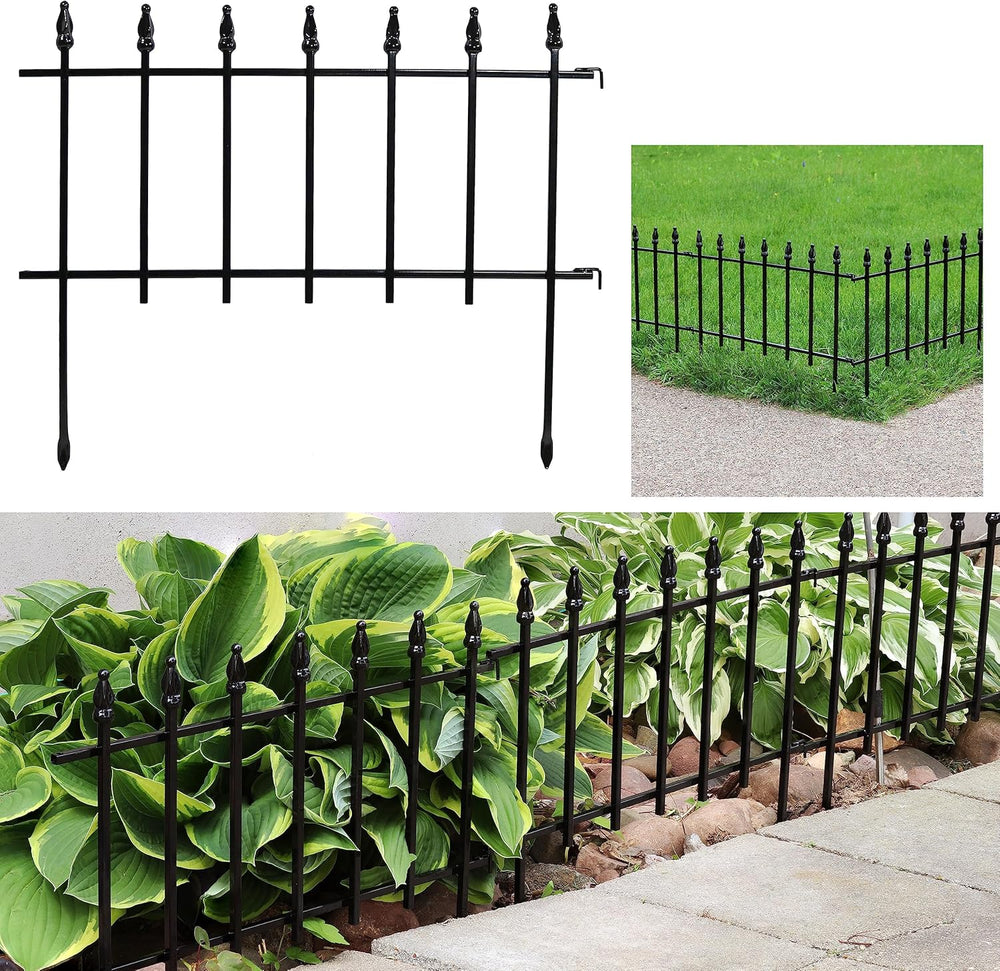 Sunnydaze Decorative Garden Fence Border, 22" W x 18" H, Roman Fini...