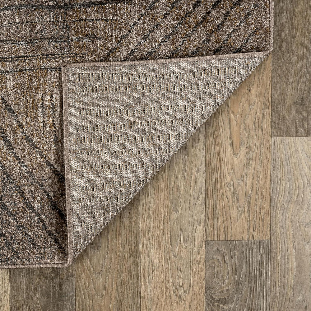 Rugshop Modern High-Low Patchwork Geometric Area Rug Indoor Brown 2'3&quo...