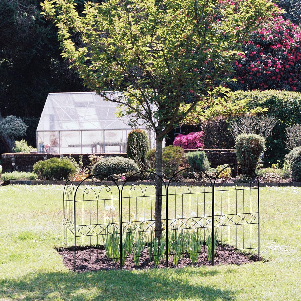 Decorative Garden Fence 30in (H) x 10ft (L), 10 Pack Rustproof Metal No Dig F...