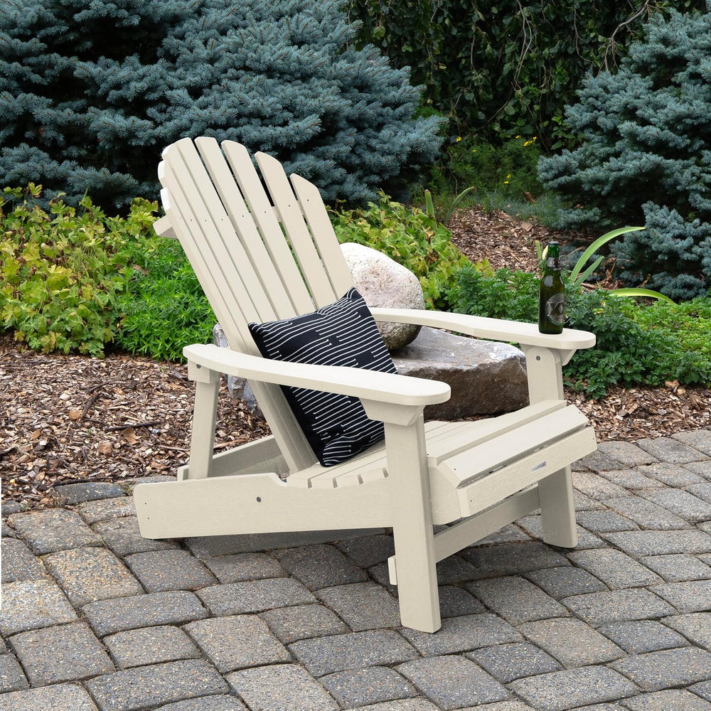 highwood Hamilton Folding and Reclining King Size Adirondack Chair, Whitewash