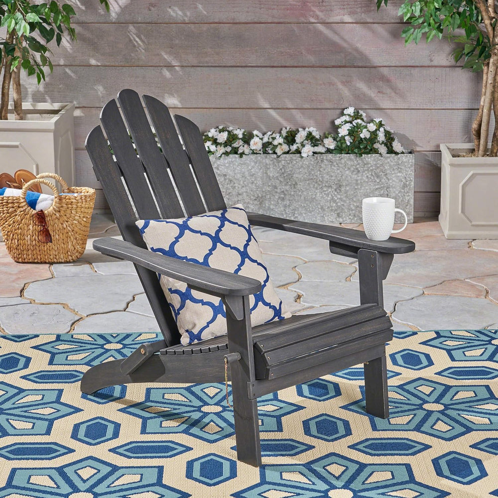 Christopher Knight Home Cara Outdoor Foldable Acacia Wood Adirondack Chair, B...