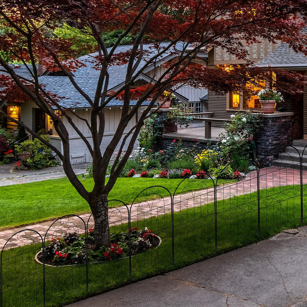 Decorative Garden Fence 30in (H) x 10ft (L), 10 Pack Rustproof Metal No Dig F...