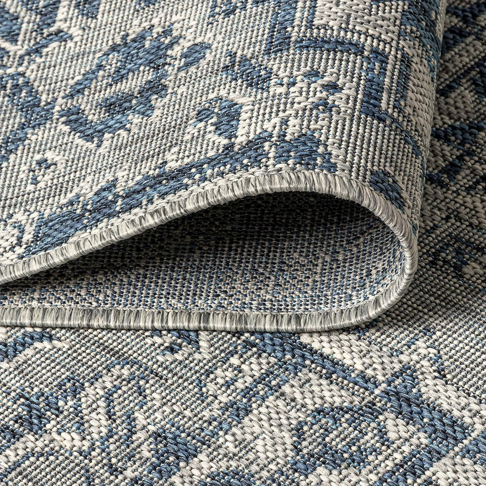 JONATHAN Y Boho Medallion Indoor Outdoor Area Rug 4X6 Navy/Gray, Estrella Tex...