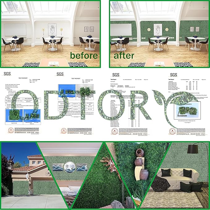 Artificial Boxwood Roll: 60 X 120 in (50 sqft) UV-Anti Faux Ivy Boxwood Hedge...