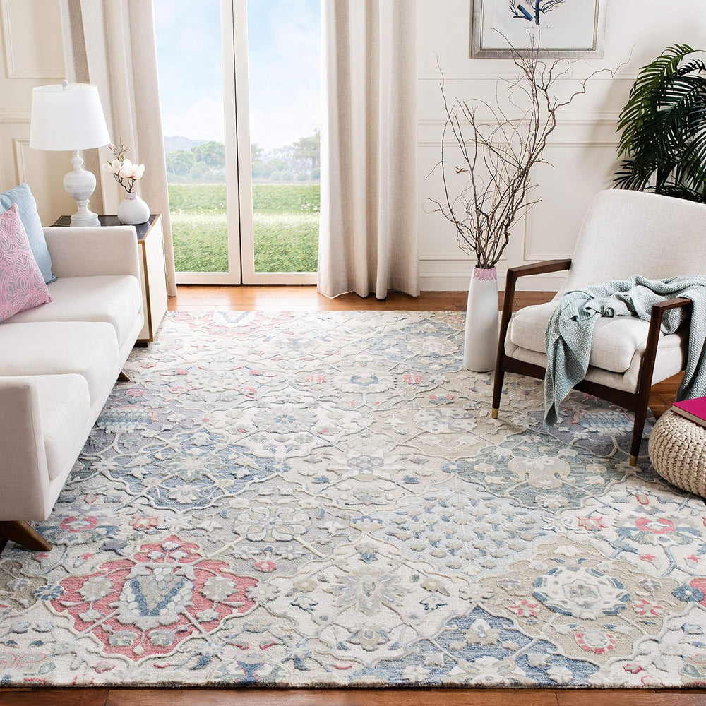 SAFAVIEH Glamour Collection 10' x 14' Ivory/Red GLM622A Handmade Prem...