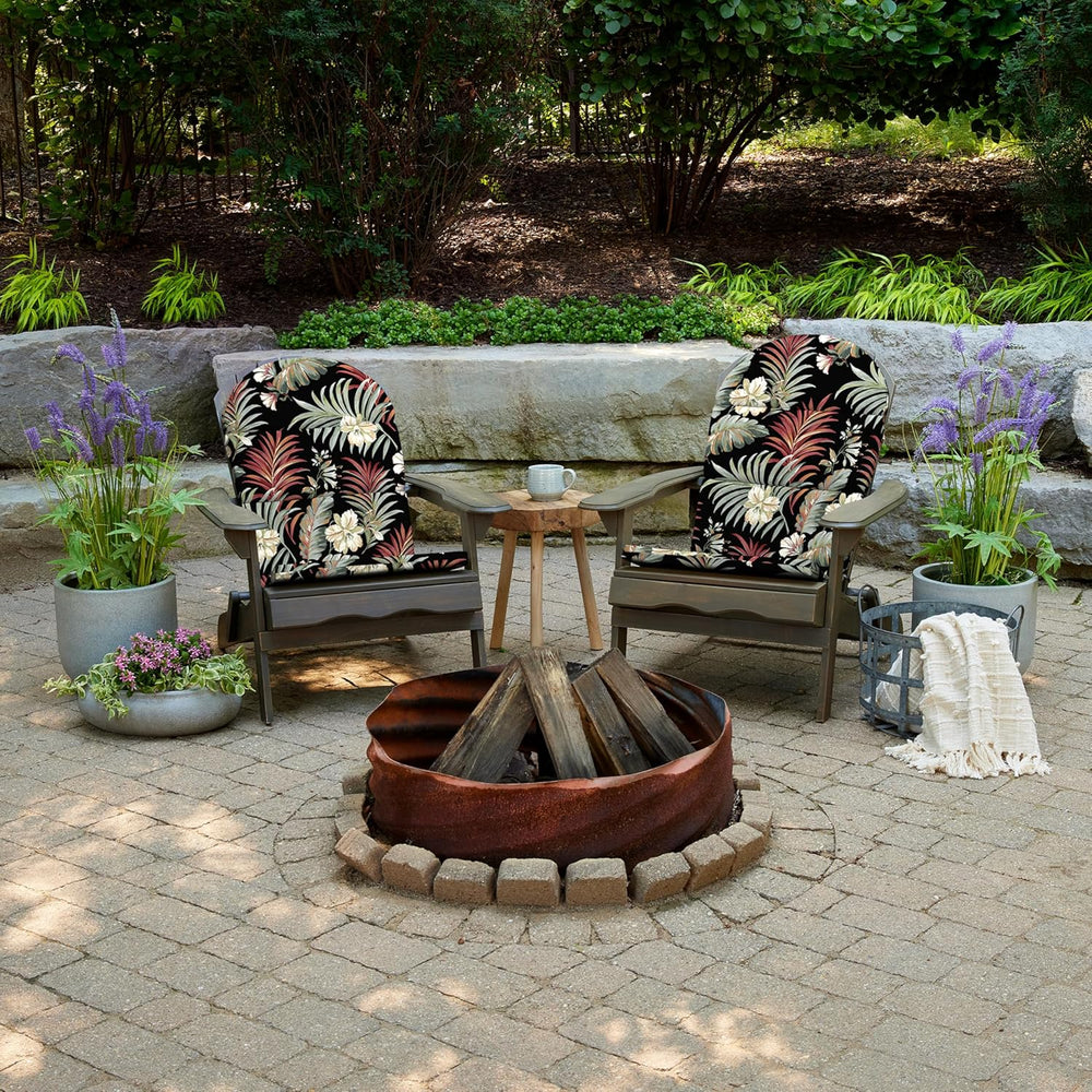 Arden Outdoor Adirondack Chair Cushion, Foam, 20x46, Black Tropical