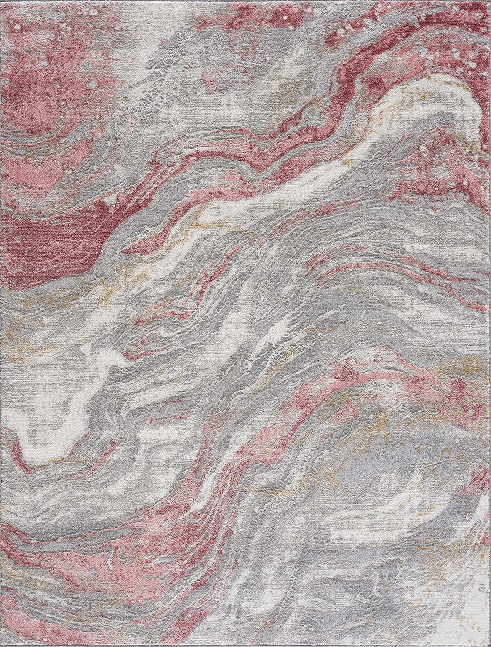 Hauteloom Malmesbury Modern Abstract Bedroom Living Room Area Rug - Marble Sw...