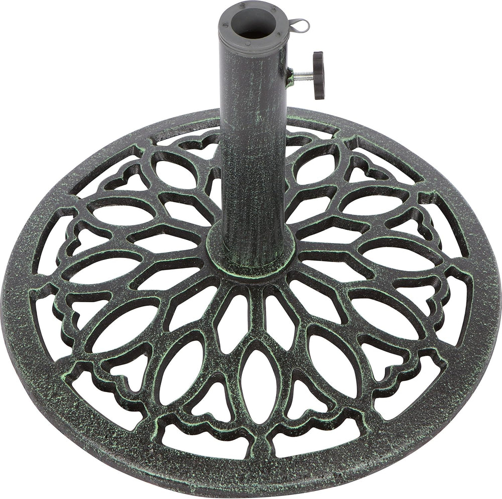 Trademark Innovations Cast Iron Umbrella Base -15.7 Inch Diameter (Green)