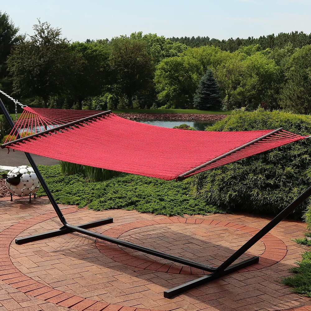 Sunnydaze 75" x 55" Bed, Heavy-Duty Double Rope Hammock for Outside...