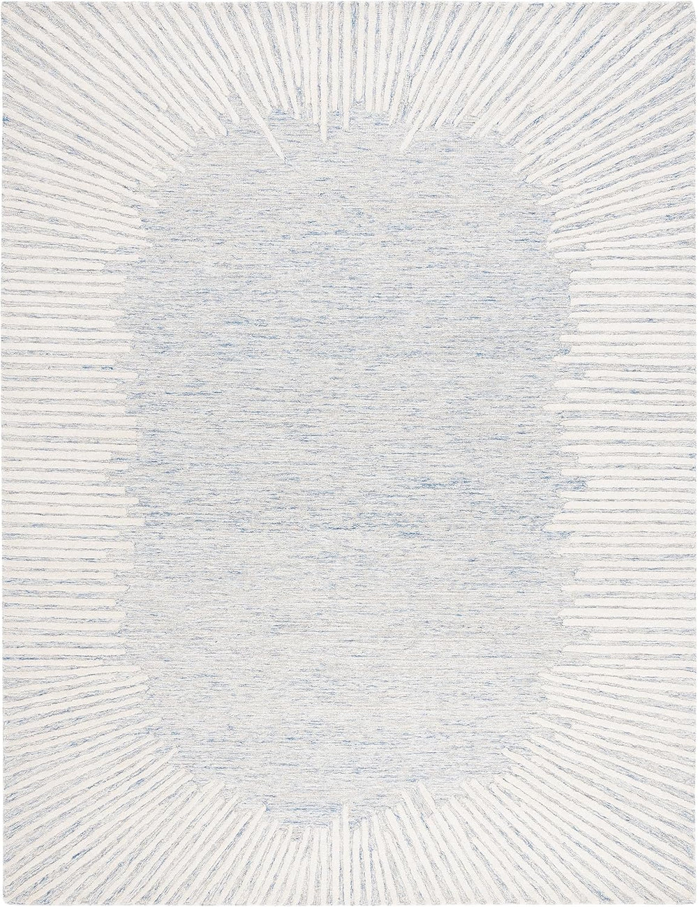 SAFAVIEH Abstract Wool Area Rug 11'x15', Modern Blue & Ivory ABT478M