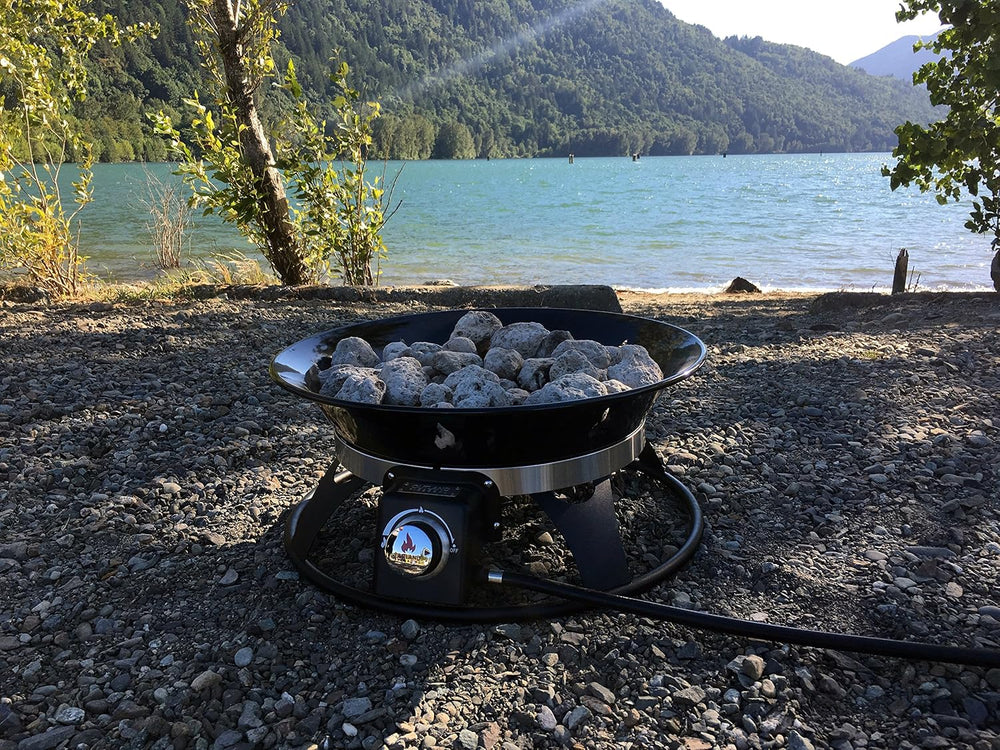 Outland Living Portable Propane Fire Pit, 21-inch, 58,000 BTU with Fire Pit C...