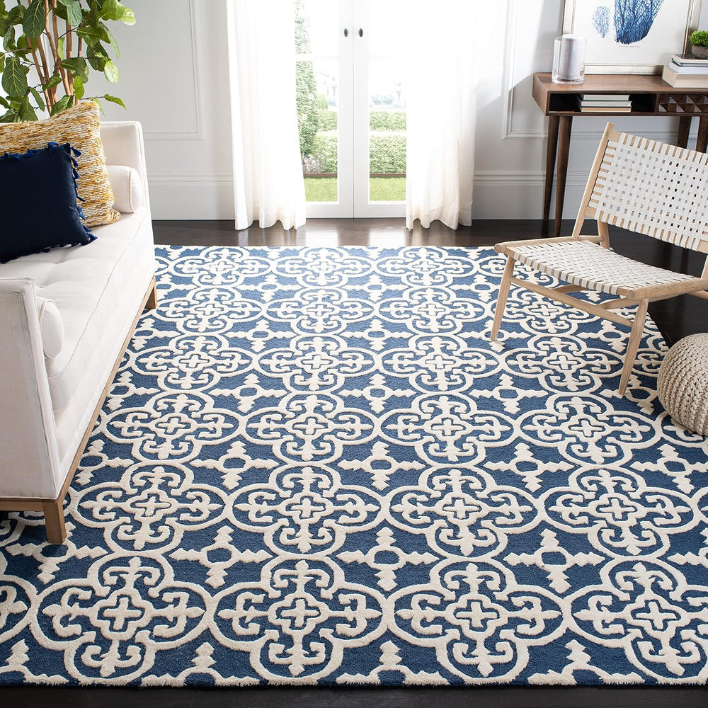 SAFAVIEH Cambridge Collection Area Rug - 10' x 14', Navy & Ivory,...