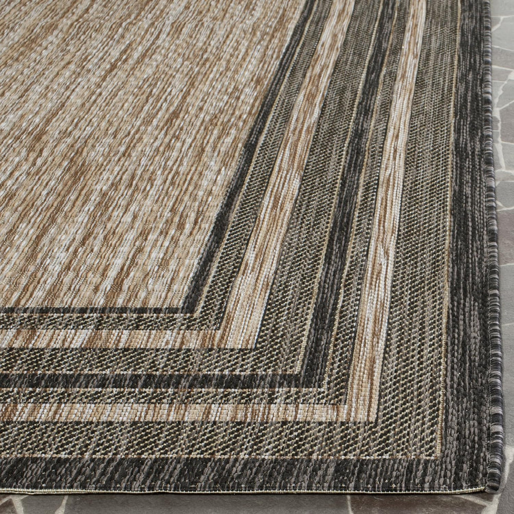 SAFAVIEH Courtyard Collection 4' x 5'7" Natural / Black CY8475 I...